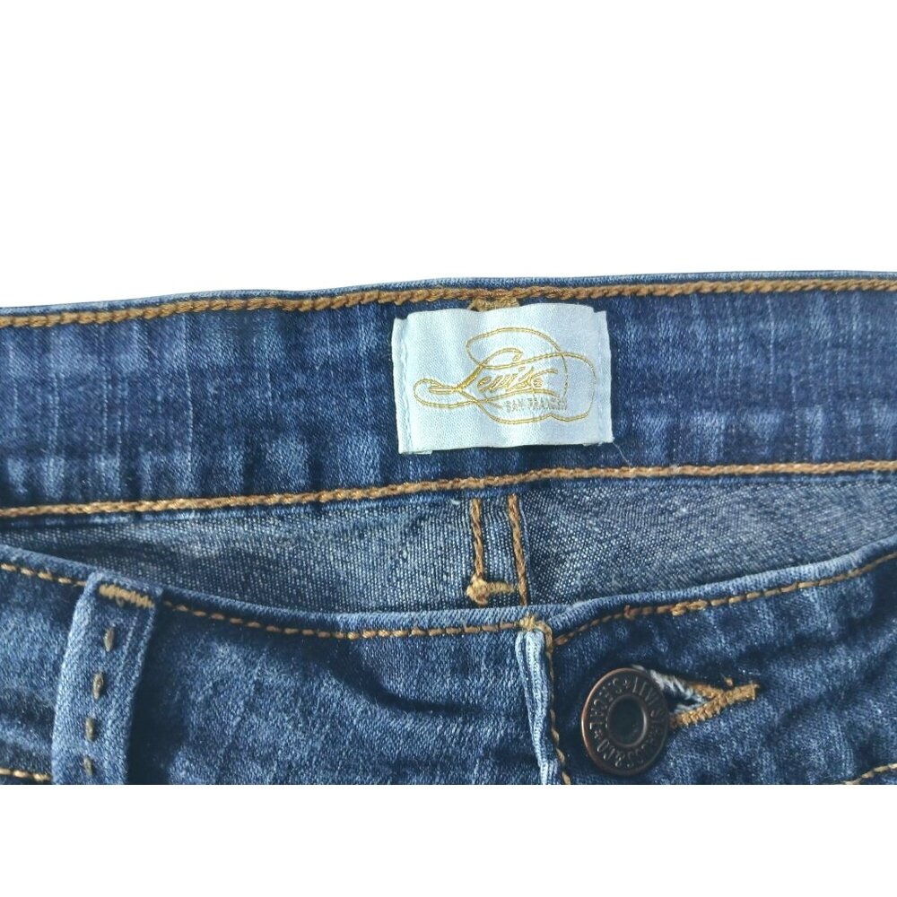 Levis Womens Denim Blue Jean Stretch Shorts Size 16 Flap Back Pockets Bermuda - Picture 11 of 15